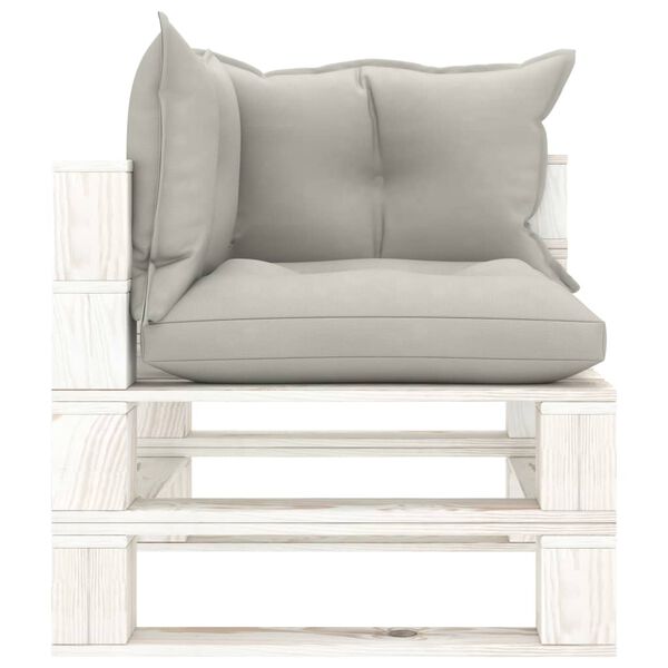 vidaXL 5-dijelna vrtna garnitura od paleta smeđesivi jastuci drvena