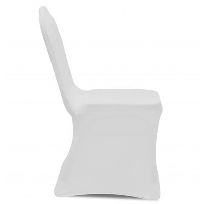 vidaXL Rastezljive navlake za stolice 100 kom bijele