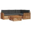 vidaXL Set vanjskih sofa s jastukom 5 pcs Prirodna i antracit