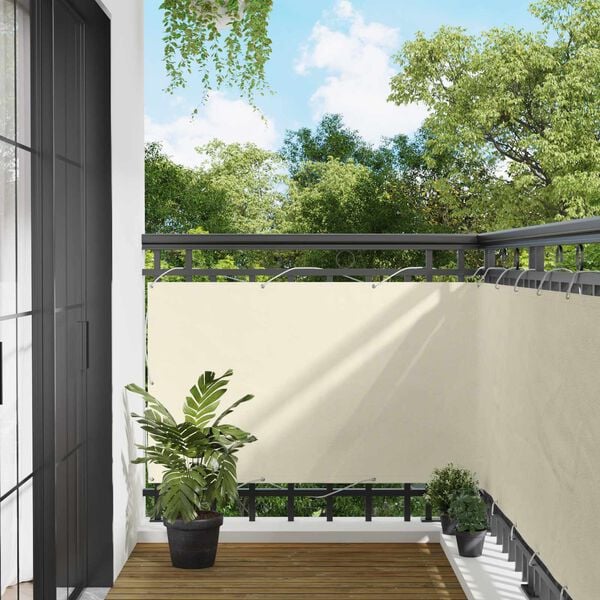 vidaXL Balcony ekran Krema 100 x 1000 cm Oxford tkanina