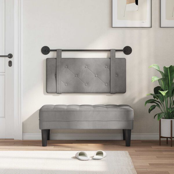 vidaXL Držeće uzglavlje Zidne Svijetlo siva 100 x 55 x 5 cm Bar&scaron;un