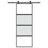 vidaXL Klizna vrata s priborom 76 x 205 cm kaljeno staklo i aluminij