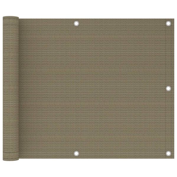 vidaXL Balkonski zastor smeđe-sivi 75 x 500 cm HDPE