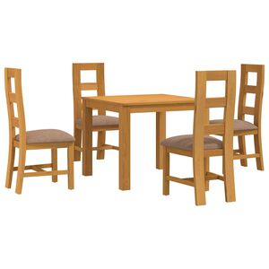 vidaXL Blagovaonski set 5 kom. Siva Čvrsto Hrastovo Drvo