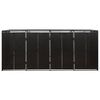 vidaXL Spremište za 4 kante za smeće crno 274 x 80 x 117 cm poliratan