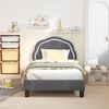 vidaXL Krevet za djecu s uzglavljem Tamno siva 80 x 160 cm Baršun