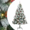 vidaXL Umjetno božićno drvce S LED lampica Zelena i bijela 210 cm