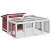 vidaXL Kavez za zečeve boja kave 144 x 123 x 67,5 cm masivna borovina