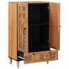 vidaXL Highboard Prirodna 60 x 33,5 x 100 cm Čvrsto drvo manga