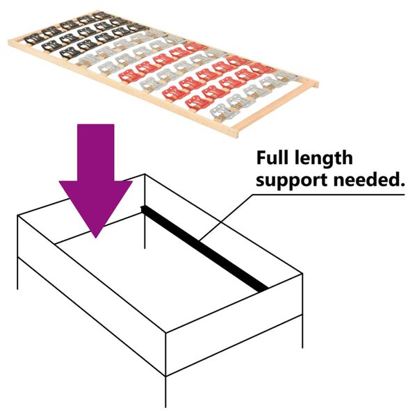 vidaXL Podnica za krevet s 12 letvica i potporama 80 x 200 cm