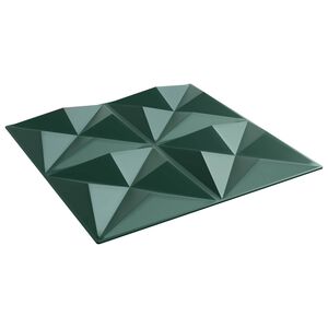 vidaXL Zidne panele 12 pcs Origami zelena 50 x 50 cm XPS pjena