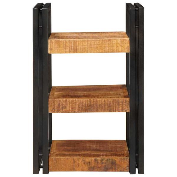 vidaXL Noćni ormarić Smeđa i crna 38 x 33 x 58 cm Čvrsto drvo manga