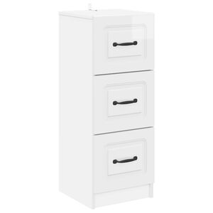 vidaXL Ormar s ladicama Bijela visokog sjaja 33 x 34,5 x 87 cm