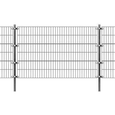 vidaXL Panel ograda sa stupovima od željeza obloženog prahom 6x1,2 m