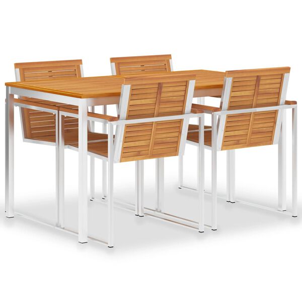 vidaXL 7-dijelni blagovaonski set od tekstilena i nehrđajućeg čelika