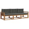 vidaXL Set vanjskih sofa s jastukom 3 pcs Prirodna i antracit