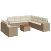 vidaXL 10-dijelni set vrtnih sofa s jastucima bež od poliratana