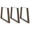 vidaXL Noge za blagovaonski stol V-oblik 3 kom Prirodni čelik 90 x (72-73,3) cm Čelik