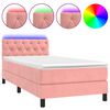 vidaXL Krevet box spring s madracem LED ružičasti 80x200 cm bar&scaron;unasti