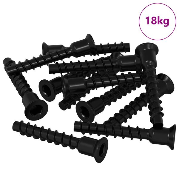 vidaXL &Scaron;estarasti vijak s čepom 3072 pcs Crna 7 x 40 mm Željezo