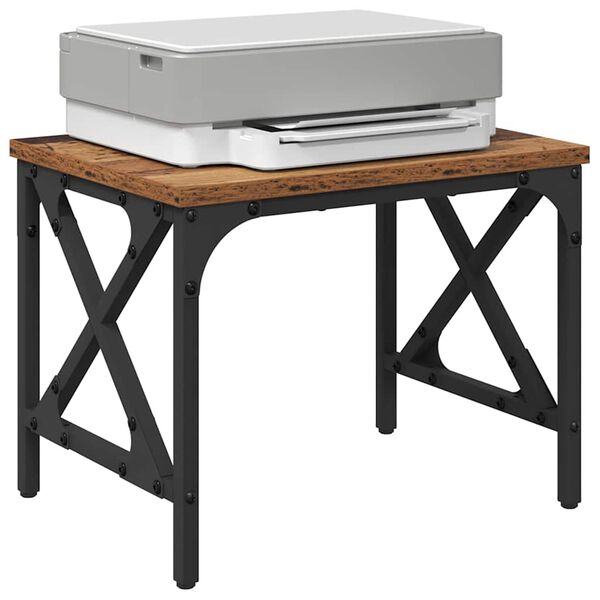 vidaXL Držač za printer Staro drvo 40 x 30 x 31 cm Konstruirano drvo
