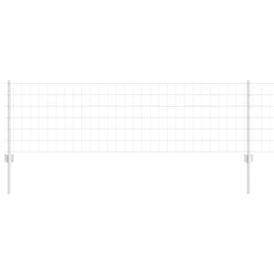 vidaXL Ograda s postovima Srebrno