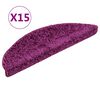 vidaXL Prostirke za stepenice 15 kom 56x17x3 cm ljubičaste poluokrugle