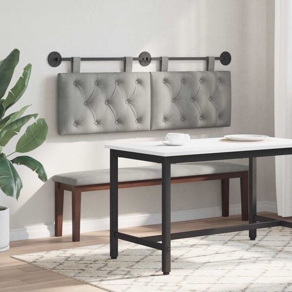 vidaXL Držeće uzglavlje Zidne Svijetlo siva 150 x 55 x 7 cm Bar&scaron;un