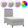 vidaXL Krevet box spring s madracem LED svjetlosivi 100x200 cm tkanina