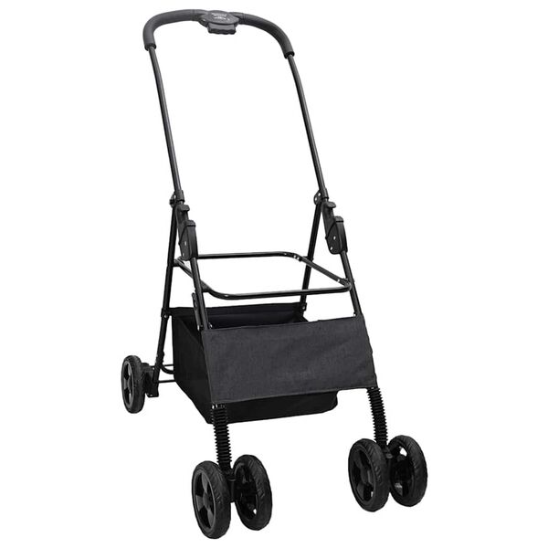 vidaXL Sklopiva kolica za kućne ljubimce Podesiva Crna 81 x 47 x 99 cm