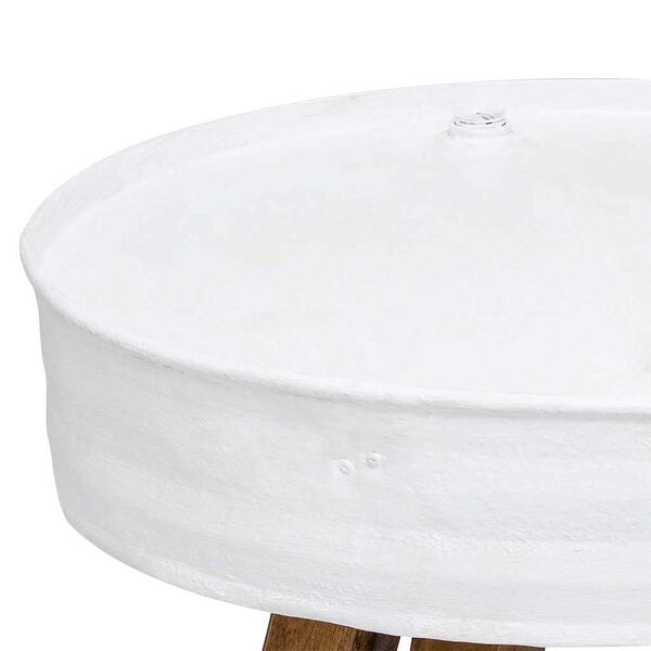 vidaXL Stolić za kavu od masivnog obnovljenog drva 60 x 45 cm bijeli