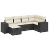 vidaXL 6-dijelni set vrtnih sofa s jastucima crni od poliratana