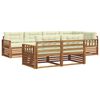 vidaXL Set vanjskih sofa s jastukom 7 pcs Prirodna i krem