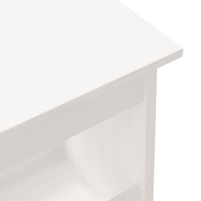 vidaXL Klupa za hodnik bijela 60x28x45 cm od masivne borovine
