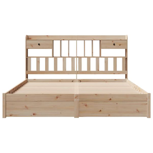 vidaXL Krevet s regalom za knjige bez madraca 180x200 cm od borovine