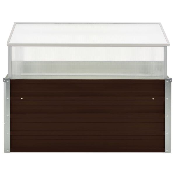 vidaXL Staklenik smeđi 100 x 100 x 85 cm od pocinčanog čelika