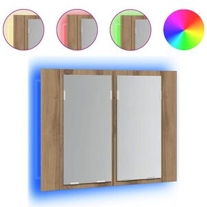 vidaXL LED ormarić s ogledalom Artisan hrast 60x12x45 cm izrađeno drvo