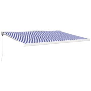 vidaXL Tenda na uvlačenje plavo-bijela 4 x 3 m od tkanine i aluminija