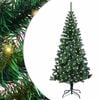 vidaXL Umjetno predsvijetljeno božićno drvce Zelena 120 cm PVC i metal