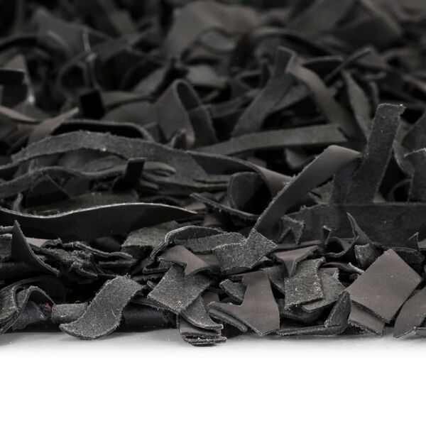 vidaXL Čupavi tepih od prave kože 80x160 cm sivi