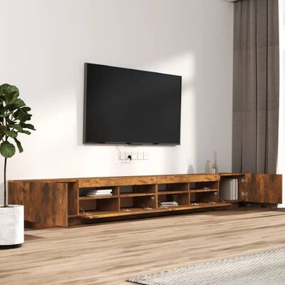 vidaXL 3-dijelni set TV ormarića LED boja dimljenog hrasta drveni