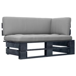 vidaXL Kutna vrtna sofa od paleta od crno impregnirane borovine