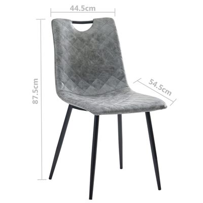 vidaXL Blagovaonske stolice od umjetne kože 2 kom tamnosive