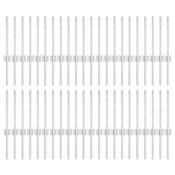 vidaXL Ograde 44 pcs Srebrno 80 cm Čelik