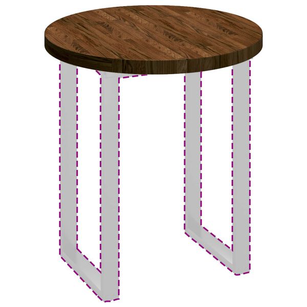 vidaXL Gornji dio stola Tamno smeđa &Oslash; 70 x 4 cm Čvrsto Hrastovo Drvo