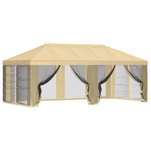 vidaXL Pokrov za gazebo s bočnim zidovima 6 x 3 m Krem Poliester 190