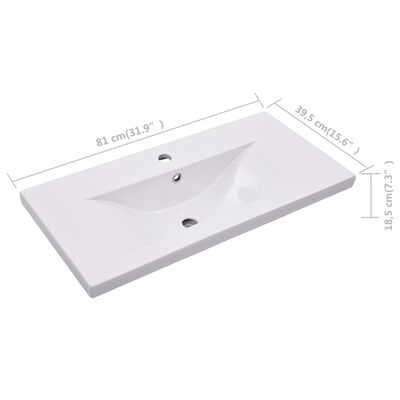 vidaXL Ugradbeni umivaonik 81 x 39,5 x 18,5 cm keramički bijeli