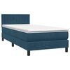 vidaXL Box Spring krevet s madracem tamnoplavi 100x220 cm bar&scaron;un