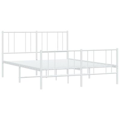 vidaXL Metalni okvir kreveta uzglavlje i podnožje bijeli 120x200 cm