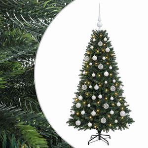 vidaXL Umjetno božićno drvce s kuglicama 120 cm 150 LED lampica
